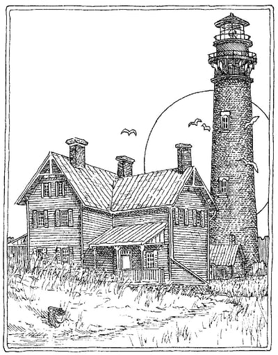 H1905-DG Vintage Currituck Lighthouse