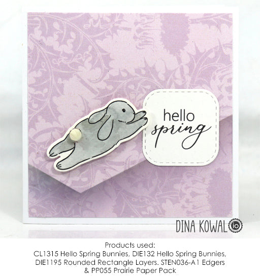 DIE1322-YY Hello Spring Bunnies