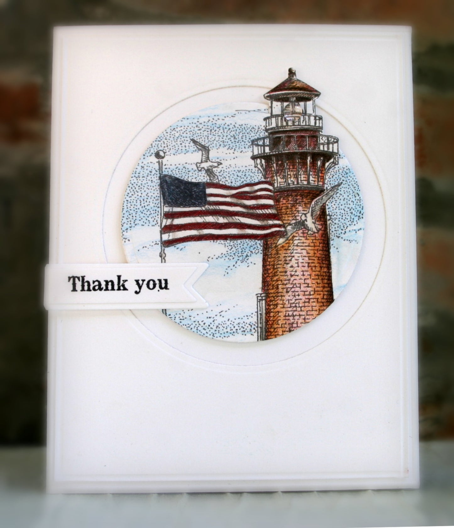 H1906-DG Currituck Lighthouse with Flag
