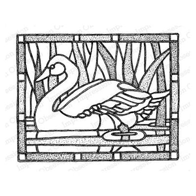 K1474-DG Swans Stained Glass